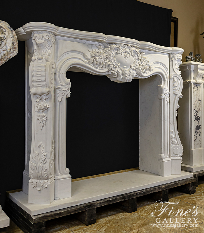 Marble Fireplaces  - Regal Rococo Marble Fireplace Mantel - MFP-2470